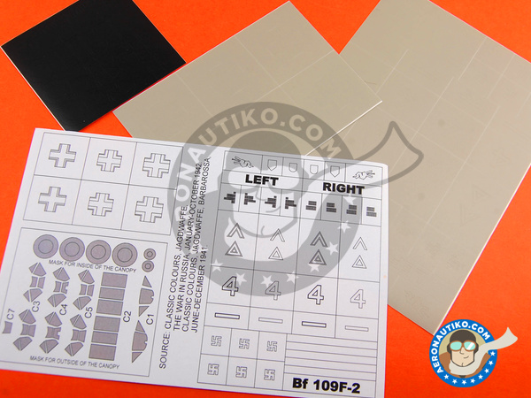 Image 2: Messerschmitt Bf 109 F-2 | Masks in 1/48 scale manufactured by Montex Mask (ref. KAM48193)