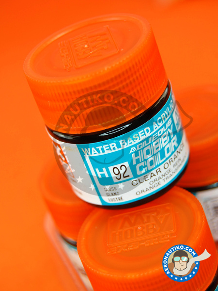 Aqueous Hobby Color - Clear Orange - 10ml | Acrylic paint manufactured by Mr Hobby (ref. H-092) image