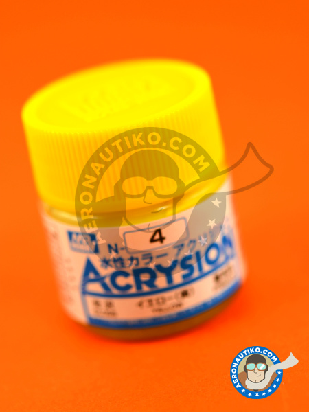 Amarillo brillante - Yellow gloss | Pintura gama Acrysion Color fabricado por Mr Hobby (ref. N-004) image