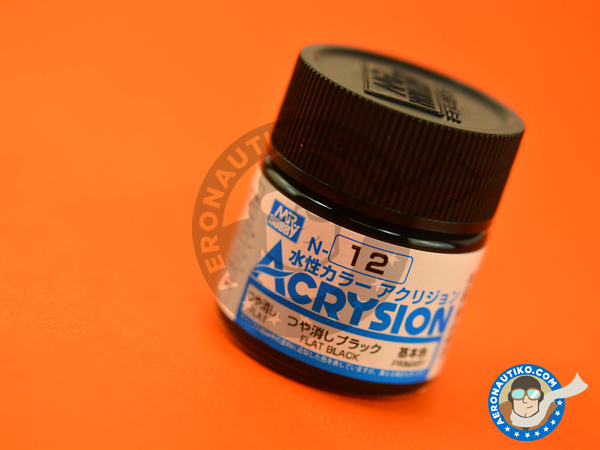 Image 1: Flat Black | Acrysion Color paint manufactured by Mr Hobby (ref. N-012)