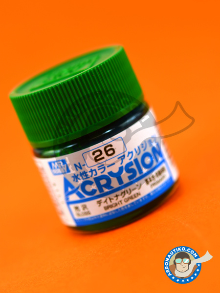 Bright Green | Acrylic paint manufactured by Mr Hobby (ref. N-026) image