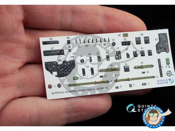 Image 1: P-38G 3D-Printed & Coloured Interior | Detail up set in 1/48 scale manufactured by QUINTA STUDIO (ref. QD48030)