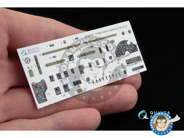 Image 2: P-38G 3D-Printed & Coloured Interior | Detail up set in 1/48 scale manufactured by QUINTA STUDIO (ref. QD48030)