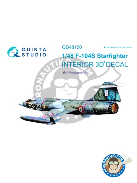 Lockheed F-104S "Starfighter"   Interior Decal | Detail in 1/48 scale manufactured by QUINTA STUDIO (ref. QD48150) image