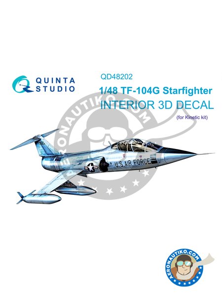 TF-104G 3D-Printed & coloured Interior on decal paper | Detail up set in 1/48 scale manufactured by QUINTA STUDIO (ref. QD48202) image