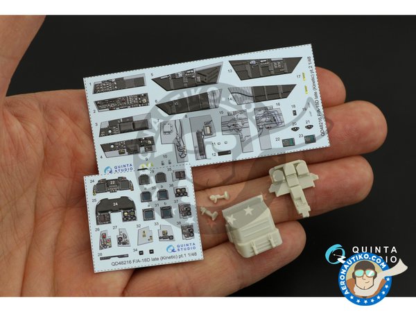 Image 1: F/A-18D "Hornet"  Late - Interior 3D decal | Detail in 1/48 scale manufactured by QUINTA STUDIO (ref. QD48216)