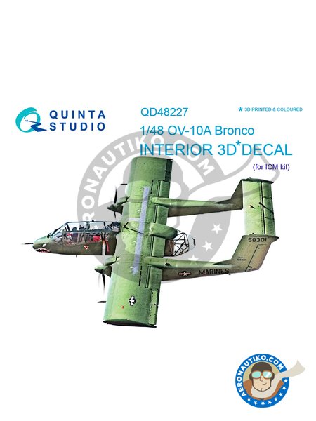 OV-10A "Bronco"  Interior 3D Decal | Detail in 1/48 scale manufactured by QUINTA STUDIO (ref. QD48227) image