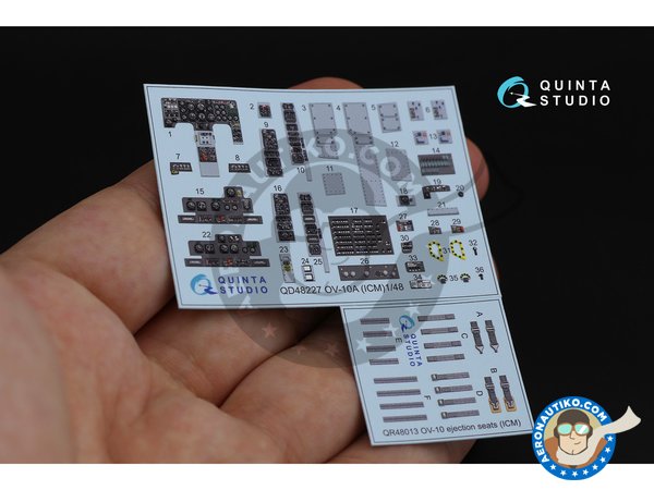 Image 1: OV-10A "Bronco"  Interior 3D Decal | Detail in 1/48 scale manufactured by QUINTA STUDIO (ref. QD48227)