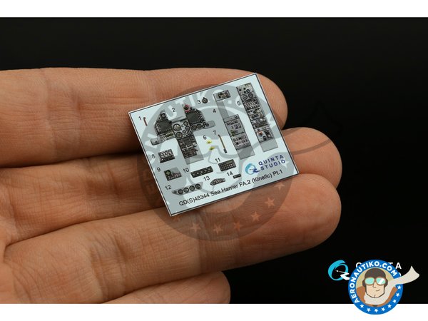 Image 1: Sea Harrier FA.2  - Interior 3D decal | Detail up set in 1/48 scale manufactured by QUINTA STUDIO (ref. QDS48344)