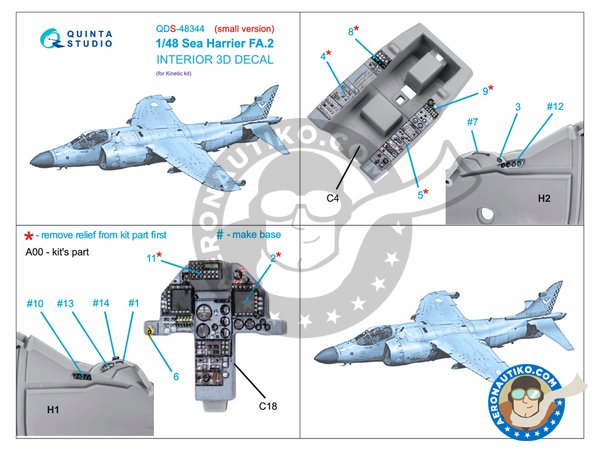Image 9: Sea Harrier FA.2  - Interior 3D decal | Detail up set in 1/48 scale manufactured by QUINTA STUDIO (ref. QDS48344)