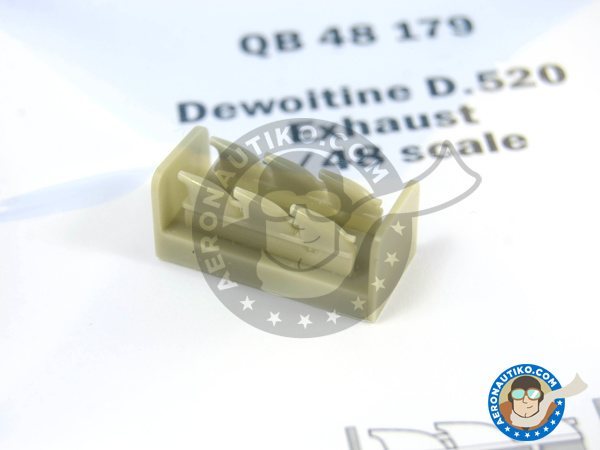 Image 1: Dewoitine D.520 | Exhaust in 1/48 scale manufactured by Quickboost (ref. QB48179)