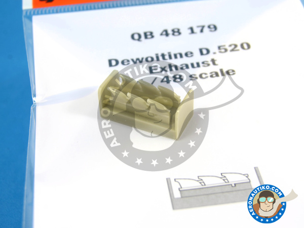 Image 2: Dewoitine D.520 | Exhaust in 1/48 scale manufactured by Quickboost (ref. QB48179)