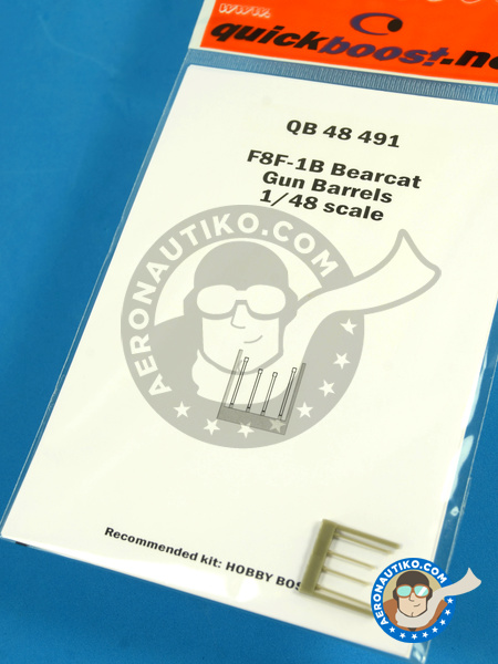Grumman F8F Bearcat F1-B | Gun barrels in 1/48 scale manufactured by Quickboost (ref. QB48491) image