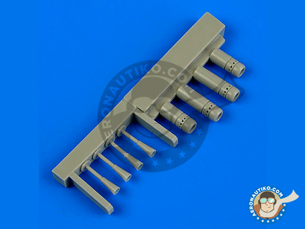 Image 1: Vought F4U Corsair 5 | Gun barrels in 1/48 scale manufactured by Quickboost (ref. QB48680)