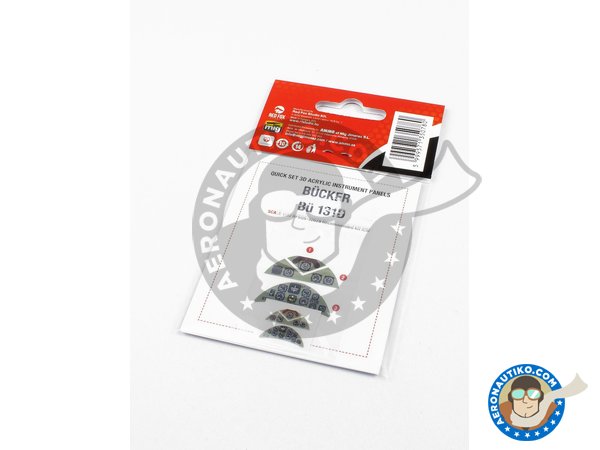 Image 1: Bücker Bü 131D - Quick Set 3D Acrylic Instrument Panel | Detail in 1/32 scale manufactured by RED FOX DESING (ref. RFSQS-32079)