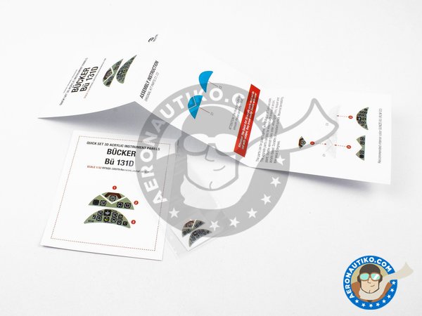 Image 2: Bücker Bü 131D - Quick Set 3D Acrylic Instrument Panel | Detail in 1/32 scale manufactured by RED FOX DESING (ref. RFSQS-32079)