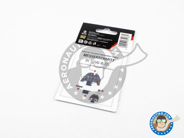 Image 1: Quick set 3D Acrylic instrument panel Messerschmitt Bf 109G-A6/AS | Detail in 1/48 scale manufactured by RED FOX DESING (ref. RFSQS-48034)