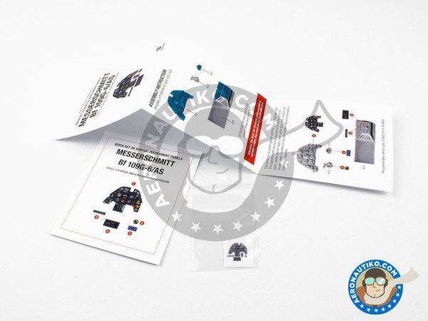 Image 2: Quick set 3D Acrylic instrument panel Messerschmitt Bf 109G-A6/AS | Detail in 1/48 scale manufactured by RED FOX DESING (ref. RFSQS-48034)
