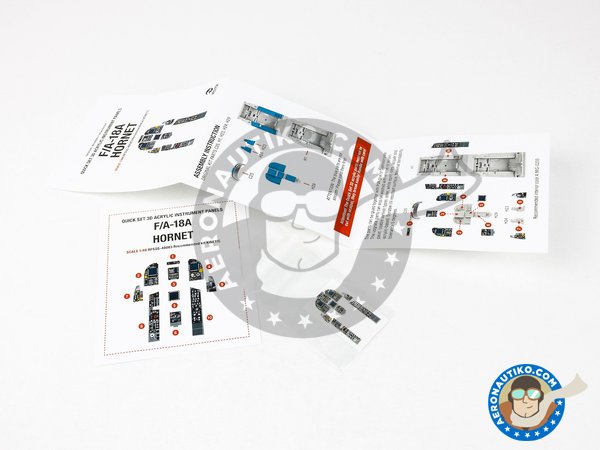 Image 2: Quick set 3D Acrylic instrument panel F/A-18A "Hornet" | Detail in 1/48 scale manufactured by RED FOX DESING (ref. RFSQS-48083)