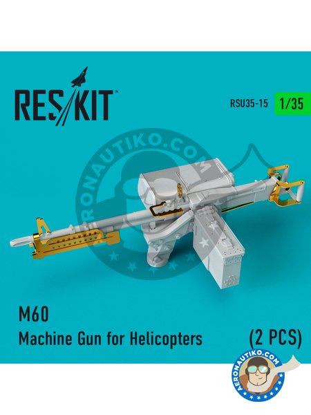Browning M60 Machine Gun / Helicopters (2 pcs) | Detail up set in 1/35 scale manufactured by RESKIT (ref. RSU35-0015) image