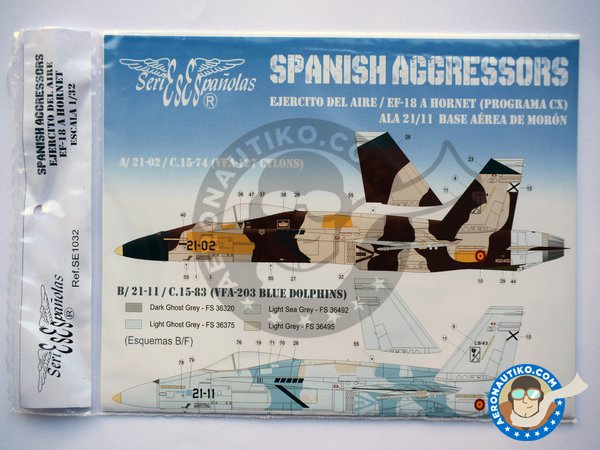 Image 1: McDonnell Douglas EF-18 Hornet "Spanish Aggressors". New 2018 |  in 1/32 scale manufactured by Series Españolas (ref. SE1032)