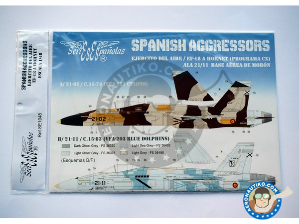 Image 1: McDonnell Douglas EF-18 Hornet "Spanish Aggressors". |  in 1/48 scale manufactured by Series Españolas (ref. SE1048)