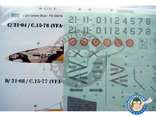 Image 3: McDonnell Douglas EF-18 Hornet "Spanish Aggressors". |  in 1/48 scale manufactured by Series Españolas (ref. SE1048)
