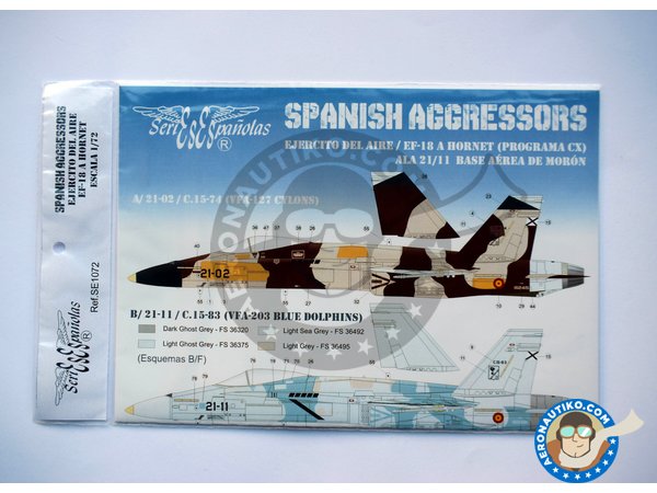 Image 1: McDonnell Douglas EF-18 Hornet "Spanish Aggressors". A |  in 1/72 scale manufactured by Series Españolas (ref. SE1072)