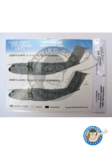 Airbus A400M ATLAS 31 Wing Spanish Air Force | Marking / livery in 1/72 scale manufactured by Series Españolas (ref. SE1472) image