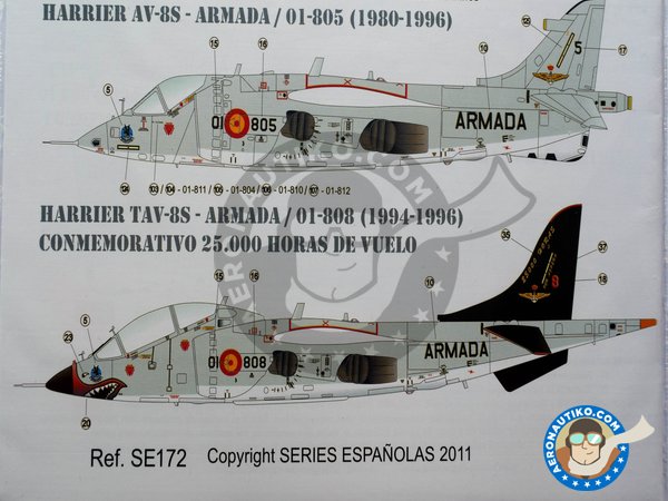 Image 3: McDonnell Douglas Harrier AV-8S, TAV-8S "Matador" |  in 1/72 scale manufactured by Series Españolas (ref. SE172)