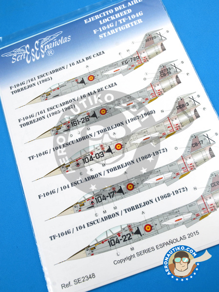 Lockheed F-104 Starfighter G | Marking / livery in 1/48 scale manufactured by Series Españolas (ref. SE2348) image