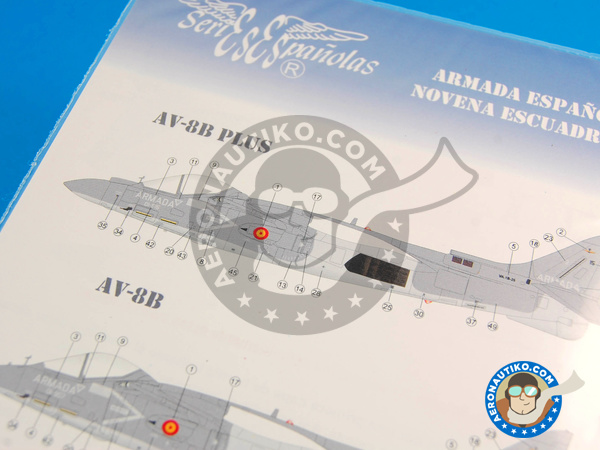 Image 2: McDonnell Douglas AV-8B Harrier AV-8B PLUS, AV-8B, TAV-8B |  in 1/48 scale manufactured by Series Españolas (ref. SE348)