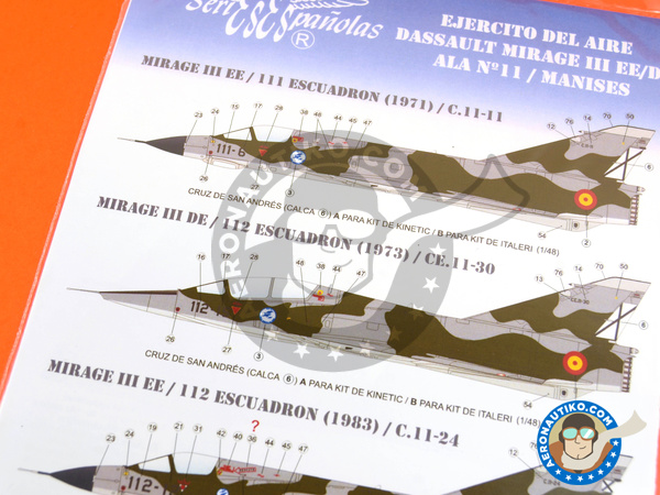 Image 10: Dassault Mirage III EE/DE |  in 1/48 scale manufactured by Series Españolas (ref. SE448)