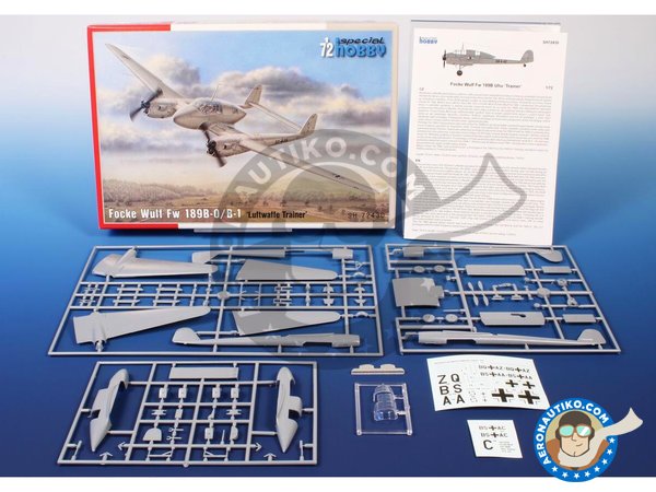 Image 1: Focke Wulf FW 189B-0/B-1 'Luftwaffe Trainer' | Airplane kit in 1/72 scale manufactured by Special Hobby (ref. SH72430)