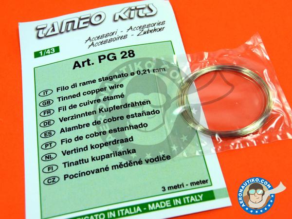 Image 2: Tinned cooper wire 0,21 mm diameter | Wire manufactured by Tameo Kits (ref. PG28)