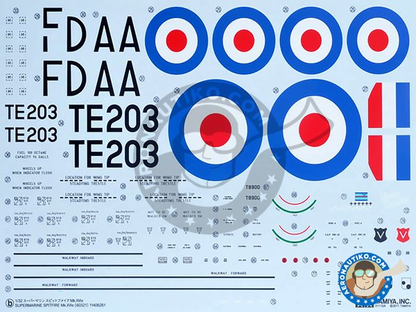 Image 9: Supermarine Spitfire Mk.XVIe | Airplane kit in 1/32 scale manufactured by Tamiya (ref. 60321)