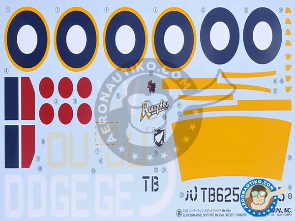 Image 10: Supermarine Spitfire Mk.XVIe | Airplane kit in 1/32 scale manufactured by Tamiya (ref. 60321)