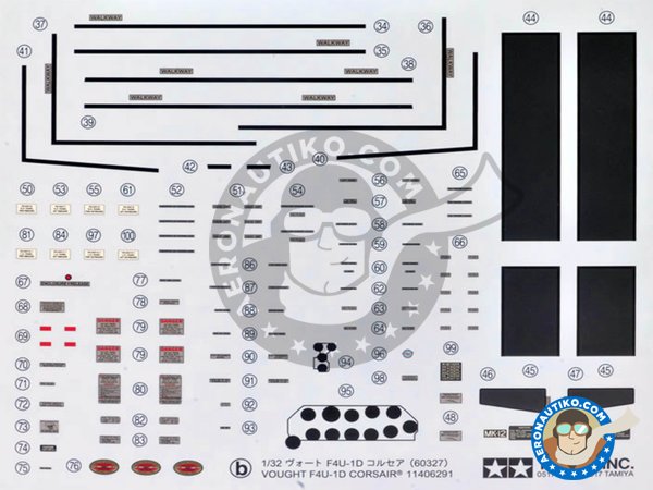 Image 15: Vought F4U-1D Corsair | Airplane kit in 1/32 scale manufactured by Tamiya (ref. 60327)