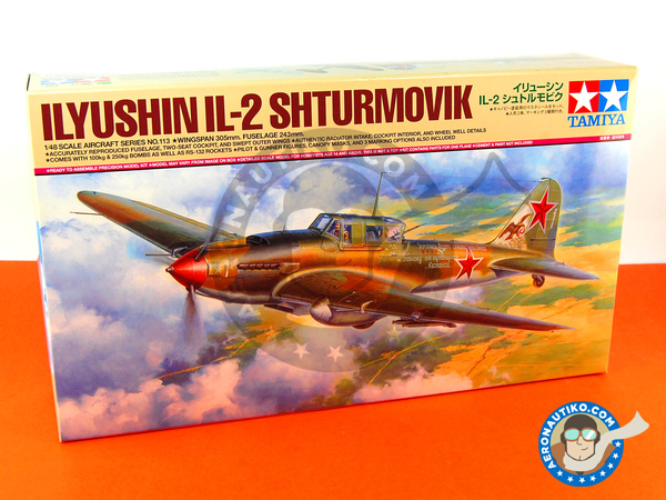 Image 1: Ilyushin IL-2 Shturmovik IL-2M3 | Airplane kit in 1/48 scale manufactured by Tamiya (ref. TAM61113)