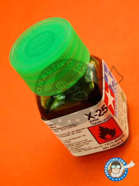 X-25 - Clear Green - 10ml | Enamel paint manufactured by Tamiya (ref. TAM80025) image