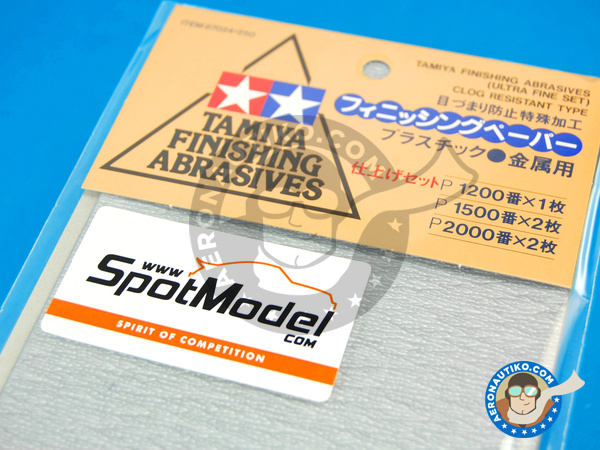 Image 1: Lijas de grano super fino - Finishing abrasives - Ultra fine set - 1 x 1200 - 2 x 1500 - 2 x 2000 | Lijas fabricado por Tamiya (ref. TAM87024)
