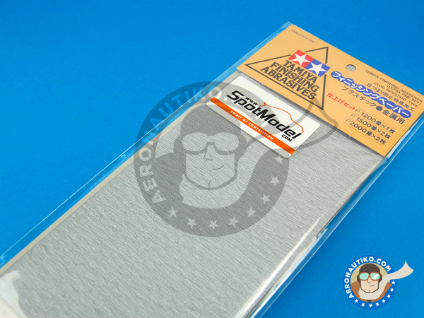 Image 2: Lijas de grano super fino - Finishing abrasives - Ultra fine set - 1 x 1200 - 2 x 1500 - 2 x 2000 | Lijas fabricado por Tamiya (ref. TAM87024)