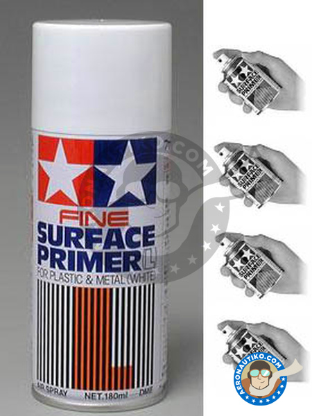 Fine Surface Primer 180 ml Spray - White | Primer manufactured by Tamiya (ref. TAM87044) image