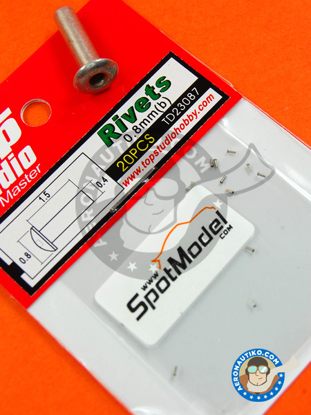 0.8mm rivets | Rivets manufactured by Top Studio (ref. TD23087) image