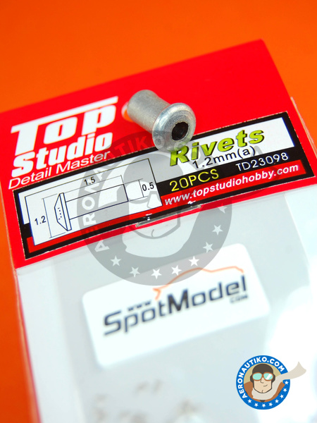 1.2mm rivets | Rivets manufactured by Top Studio (ref. TD23098) image