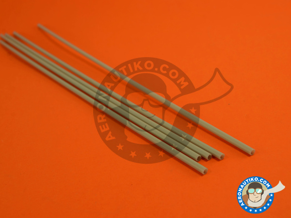 Image 1: Plastic pipe grey 3mm x 2,2 mm x 257mm | Material manufactured by Wave Corporation (ref. OM-221)