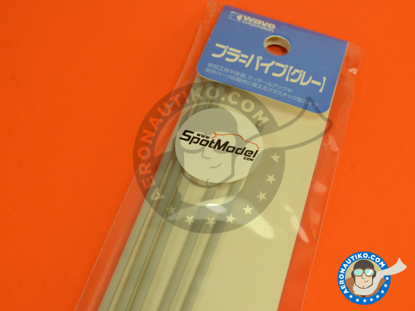 Image 3: Plastic pipe grey 3mm x 2,2 mm x 257mm | Material manufactured by Wave Corporation (ref. OM-221)