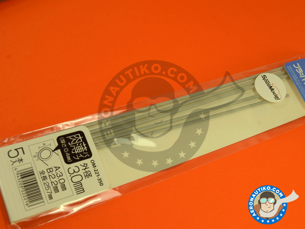 Image 5: Plastic pipe grey 3mm x 2,2 mm x 257mm | Material manufactured by Wave Corporation (ref. OM-221)