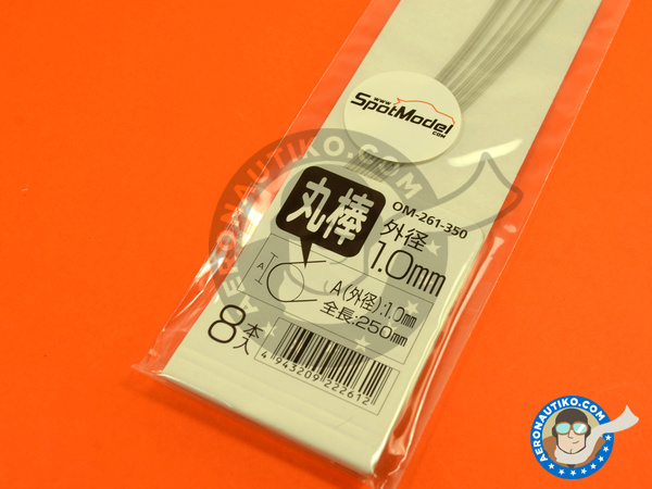 Image 3: Plastic circular stick grey 1 mm x 250mm | Material manufactured by Wave Corporation (ref. OM-261)