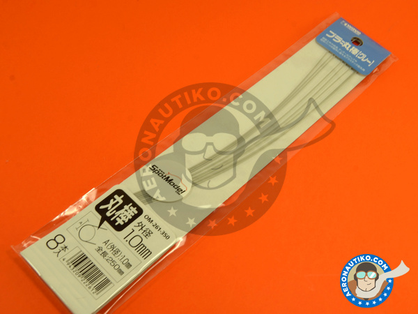 Image 4: Plastic circular stick grey 1 mm x 250mm | Material manufactured by Wave Corporation (ref. OM-261)